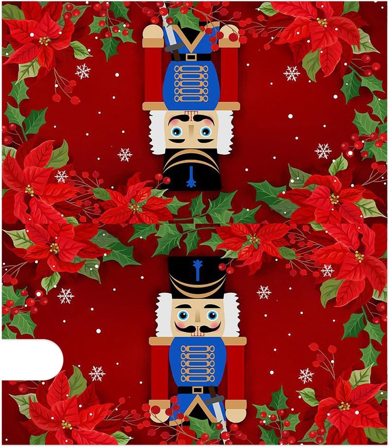 Texupday Merry Christmas Nutcracker Poinsettia Decoration Mailbox Cover with Magnetic Strip Winter Mailbox Wraps Post Letter Box Cover Standard Size 21" X 18" for Garden Outdoor Yard Decor - Image 4